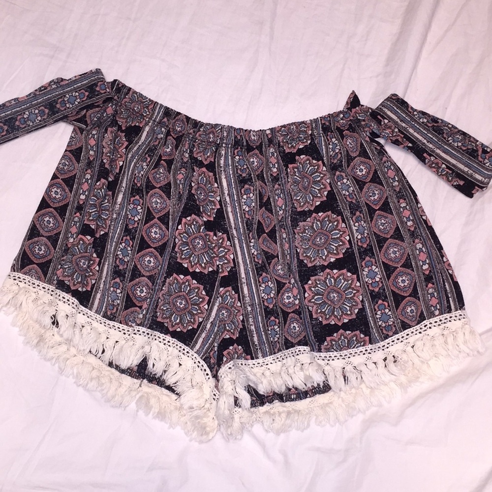 Floral papaya print summer shorts